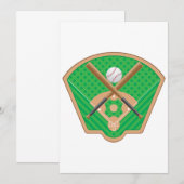 Uitnodigingen op het veld Baseball (Voorkant / Achterkant)