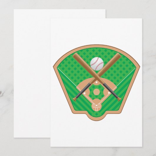 Uitnodigingen op het veld Baseball (Voorkant / Achterkant)