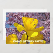 Uitnodigingen op zaterdag feestdag in de lentedaff (Voorkant / Achterkant)