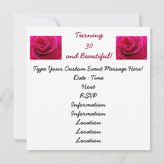 Uitnodigingen op zaterdag Pinkroze roze bloemkaart (Achterkant)