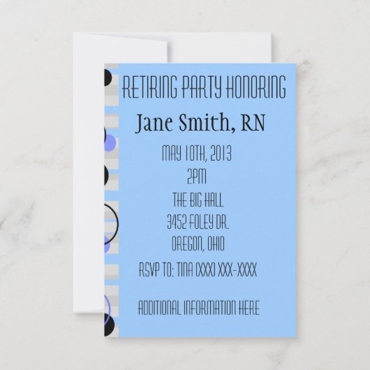 Uitnodigingen oproeppartij verpleegster (Achterkant)