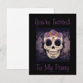 Uitnodigingen over de suikerschedel (Voorkant / Achterkant)