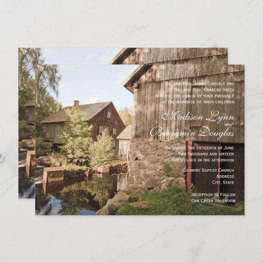 Uitnodigingen over het huwelijk in Rustic Country (Voorkant / Achterkant)