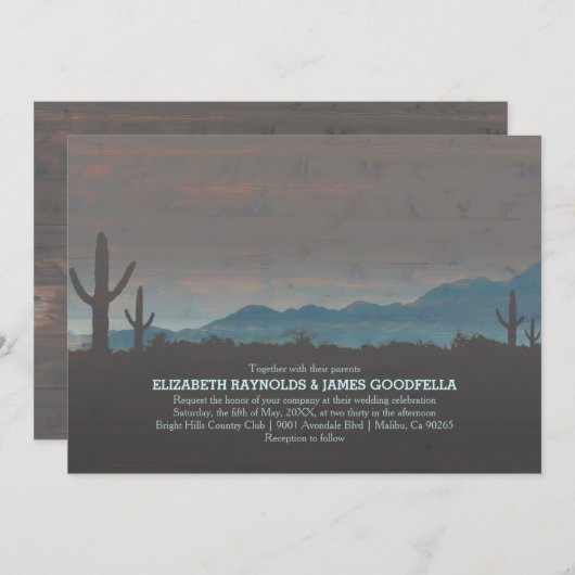 uitnodigingen over het zuidwesten van het huwelij (Voorkant / Achterkant)