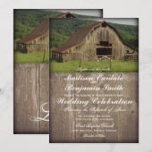 Uitnodigingen over landelijk huwelijk (Voorkant / Achterkant)