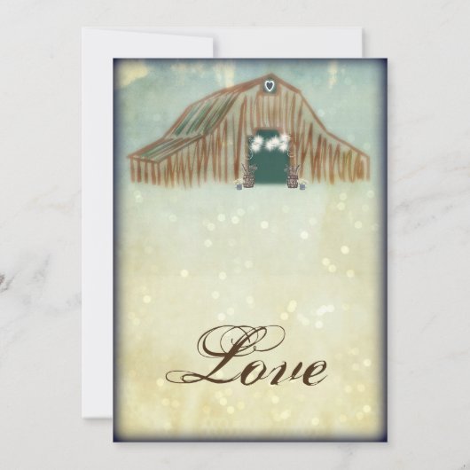 Uitnodigingen over landelijk huwelijk (Achterkant)