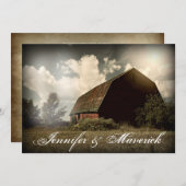 Uitnodigingen over landelijk huwelijk (Voorkant / Achterkant)