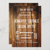 Uitnodigingen over landelijk landschap rond hout (Voorkant / Achterkant)