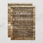 Uitnodigingen over landelijk landschap rond hout (Voorkant / Achterkant)