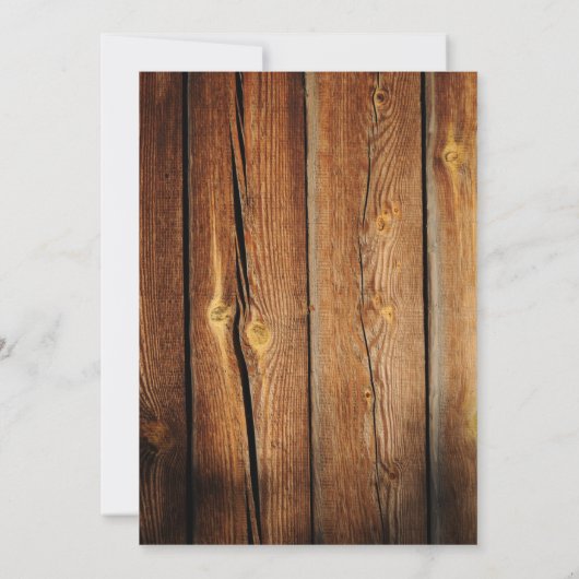 Uitnodigingen over landelijk landschap rond hout (Achterkant)