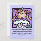 Uitnodigingen PAARS voor verjaardagsfeest (Voorkant)