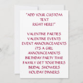 Uitnodigingen Partijen Dinners Valentijnsdag Famil (Achterkant)