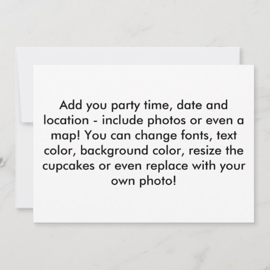 Uitnodigingen - Pop Art Cupcakes (Achterkant)