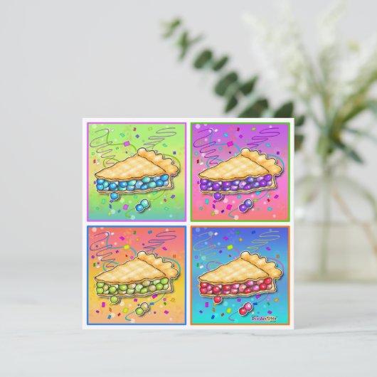 Uitnodigingen - Pop Art Piece of Pie (Staand voorkant)