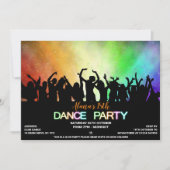 Uitnodigingen Rainbow Glow Dance Party (Voorkant)
