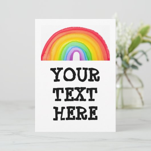 UITNODIGINGEN REGENBOOG FEESTJE AAN TE PASSEN (Staand voorkant)