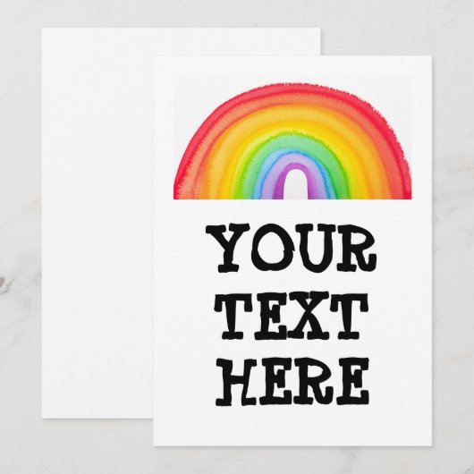 UITNODIGINGEN REGENBOOG FEESTJE AAN TE PASSEN (Voorkant / Achterkant)