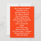 Uitnodigingen rood-oranje om te stimuleren (Achterkant)