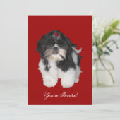 Uitnodigingen Shitzu Shih Tzu Puppy Honden (Staand voorkant)