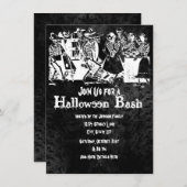 Uitnodigingen Skeleton Halloween Party (Voorkant / Achterkant)