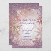 Uitnodigingen Snowflake Holiday Party (Voorkant / Achterkant)