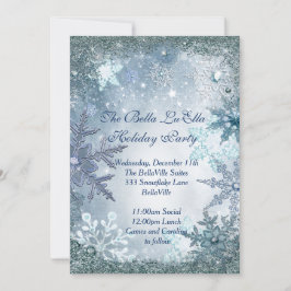Uitnodigingen Snowflake Holiday Party