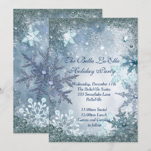 Uitnodigingen Snowflake Holiday Party
