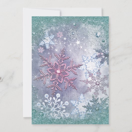 Uitnodigingen Snowflake Holiday Party (Achterkant)