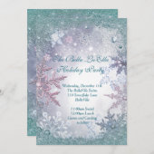 Uitnodigingen Snowflake Holiday Party (Voorkant / Achterkant)