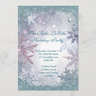 Uitnodigingen Snowflake Holiday Party