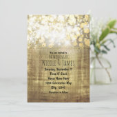 Uitnodigingen Sparkle Bright Lights Rustic Gold Gl (Staand voorkant)