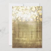 Uitnodigingen Sparkle Bright Lights Rustic Gold Gl (Achterkant)