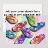 Uitnodigingen - Teenslippers Pop Art (Voorkant / Achterkant)