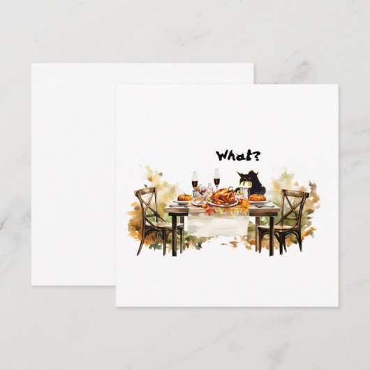 Uitnodigingen Thanksgiving Bad Cat enveloppen, kat (Voorkant / Achterkant)