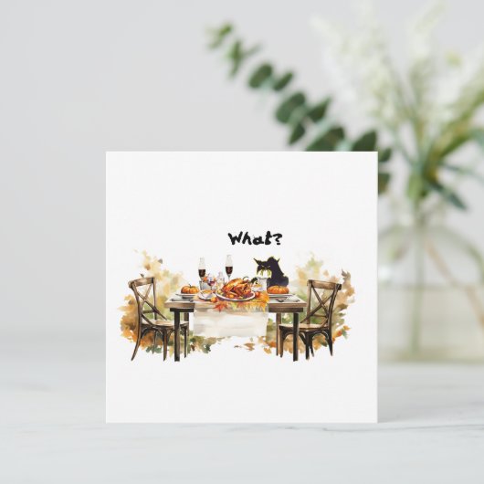 Uitnodigingen Thanksgiving Bad Cat enveloppen, kat (Staand voorkant)