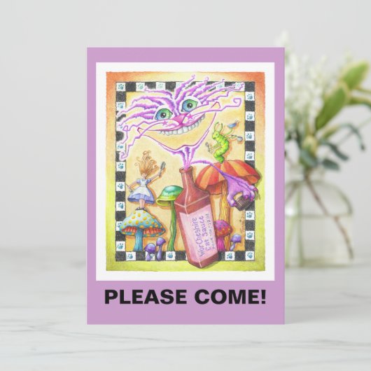 Uitnodigingen - The WorkCHESHIRE CAT (Staand voorkant)