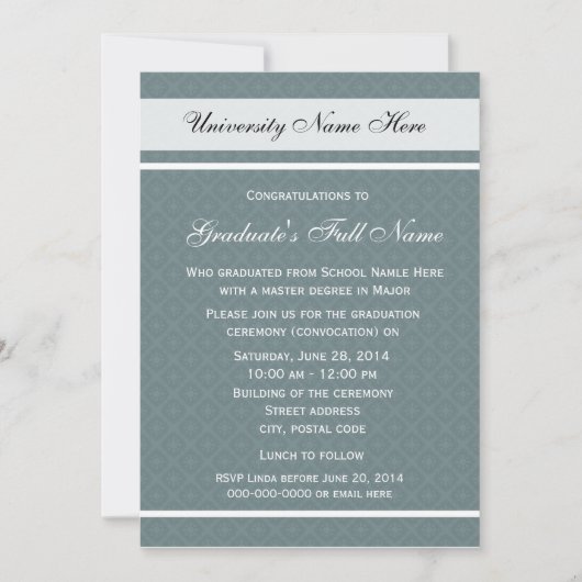 Uitnodigingen tot afstuderen (oproeping) (Voorkant)