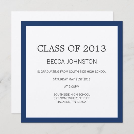 Uitnodigingen tot afstuderen zeegrens (Voorkant / Achterkant)