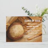 Uitnodigingen tot bekendmaking Afstuderen honkbal (Staand voorkant)