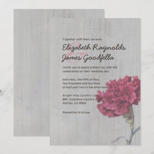  uitnodigingen tot bruiloft (Voorkant / Achterkant)