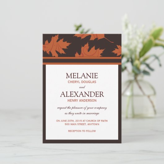 uitnodigingen tot bruiloft (Staand voorkant)