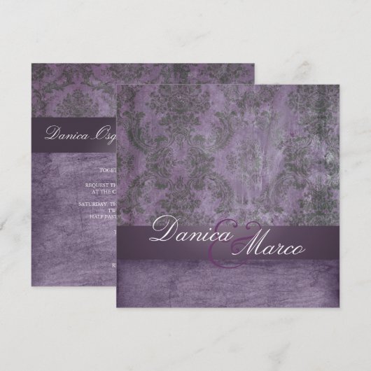  uitnodigingen tot bruiloft in Damask Wedding (Voorkant / Achterkant)