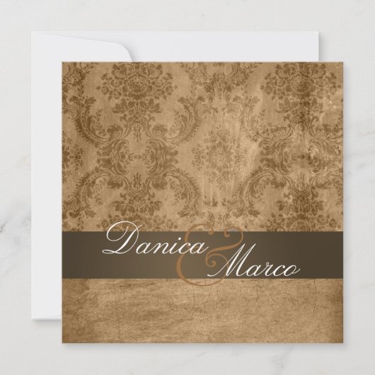  uitnodigingen tot bruiloft in Damask Wedding (Voorkant)