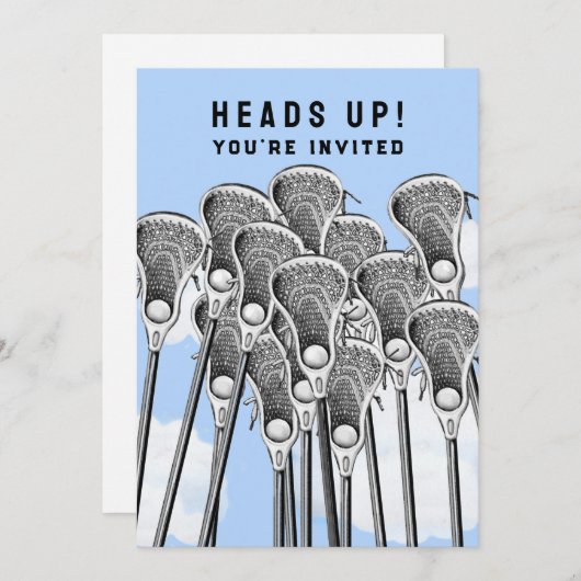 Uitnodigingen tot evenement van het Lacrosse-parti (Voorkant / Achterkant)