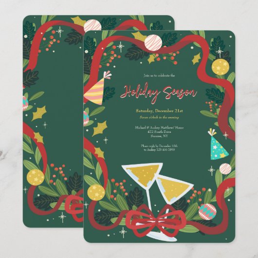 Uitnodigingen tot feestdag (Voorkant / Achterkant)