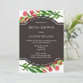 Uitnodigingen tot  floral bridal douche (Staand voorkant)