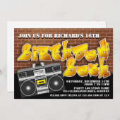 Uitnodigingen tot geboorte van de oude schooltop (Voorkant / Achterkant)