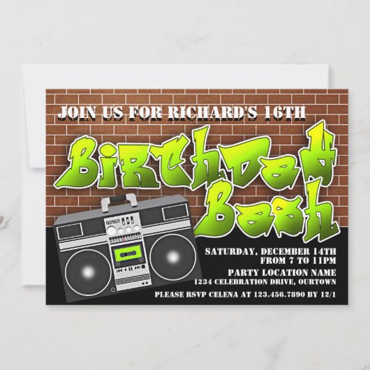 Uitnodigingen tot geboorte van de oude schooltop (Voorkant)