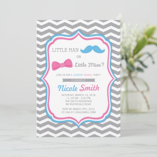 Uitnodigingen tot genderbekendmaking / uitnodiging (Staand voorkant)