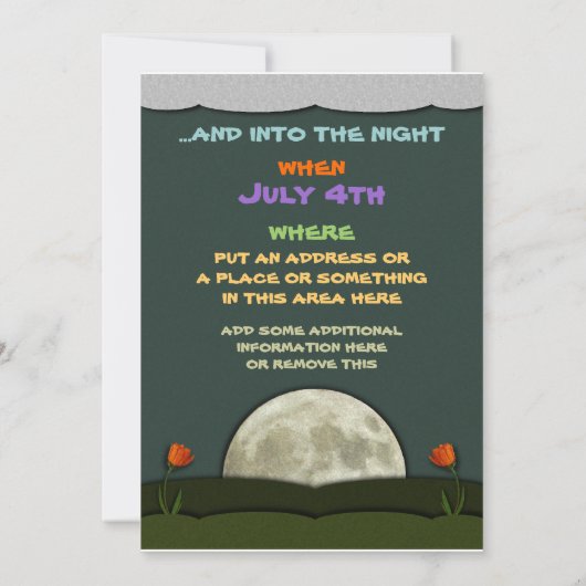 Uitnodigingen tot hereniging op dag en nacht (Achterkant)